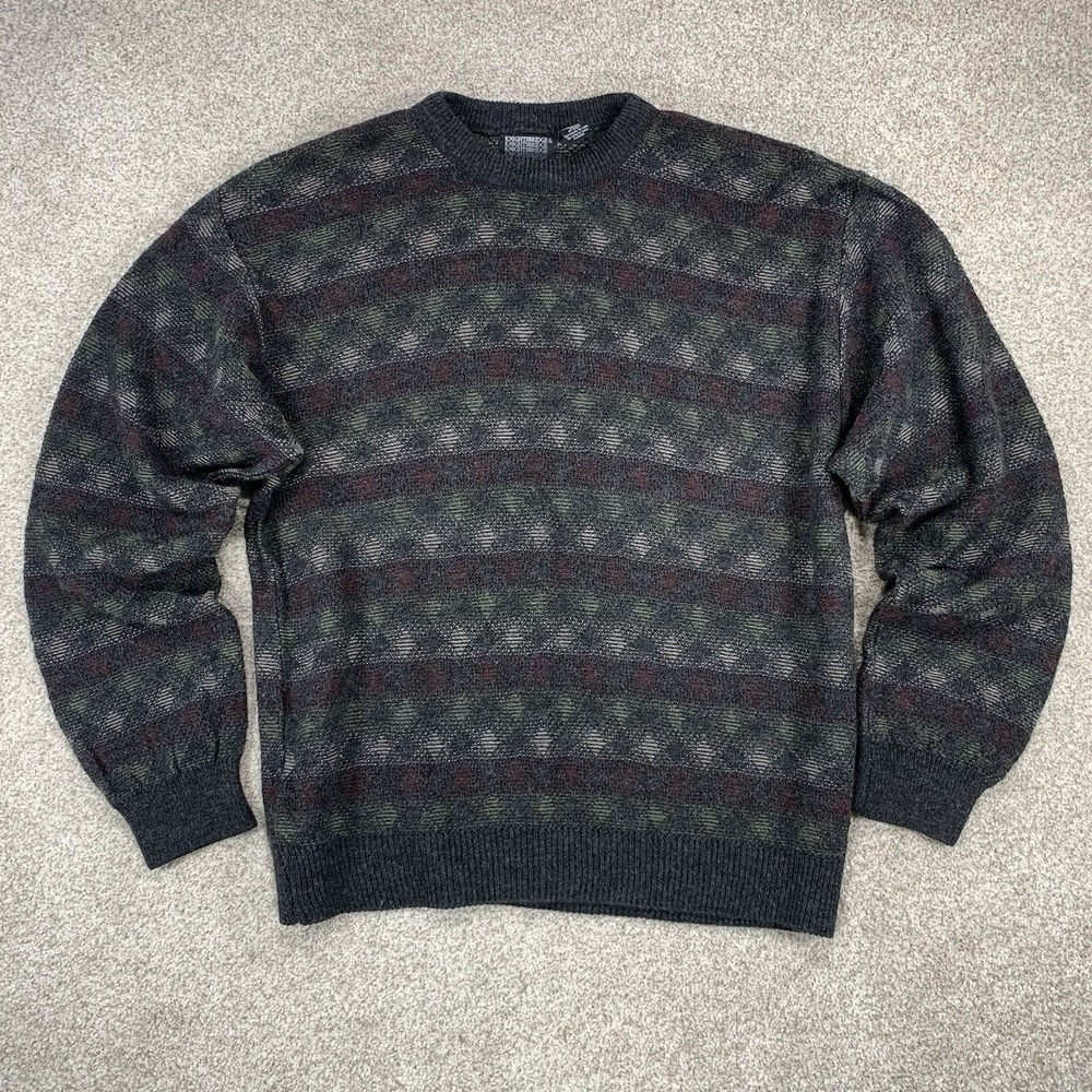 VTG‎ 90s Coogi Pullover Sweater XL Knightsbridge Geometric Grunge Knit Grandpa